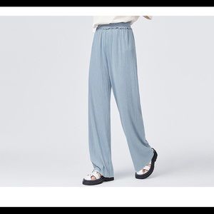 Women’s wavy wide leg pants blue